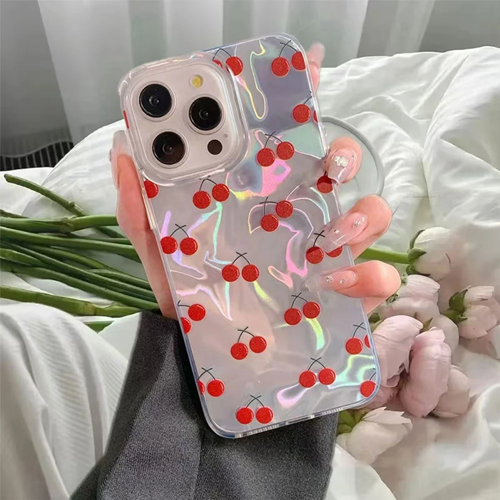 Red Cherry Summer Fruit Silicone Phone Case