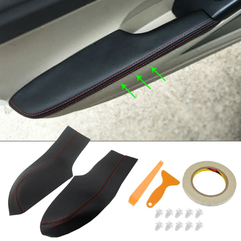 

Car Door Armrest Panel Cover Microfiber Leather Car Interior Door Armrest Decor Protect Cover for Honda Civic 8th Gen 2006-2011