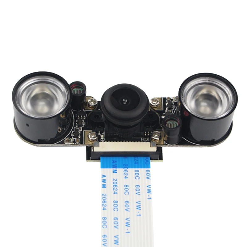 

ABGZ-Night Vision Fisheye Camera 5MP OV5647 130 Degree Focal Adjustable Camera +Case For Raspberry Pi 3 Model B Plus
