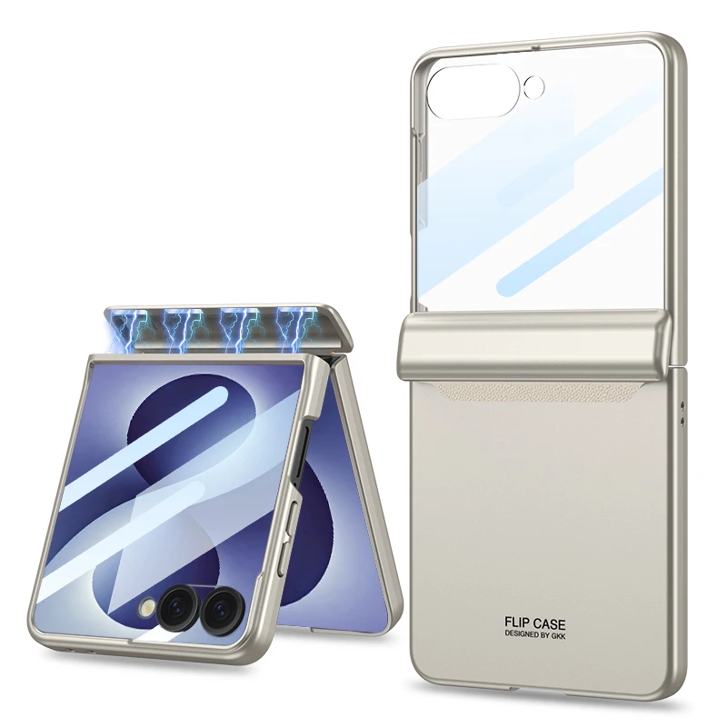 Magnetic Hinge All-included Protective Matte Hard Phone Case with Outer Screen Guard