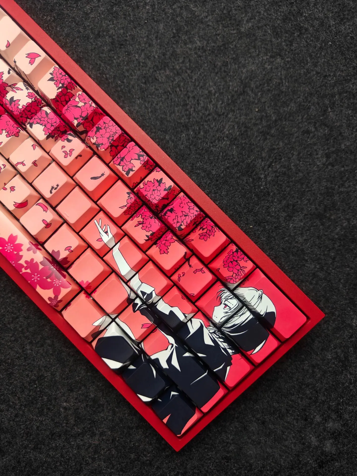 DIY customization replica Raven Sakura keycap PBT keycaps Cherry height 