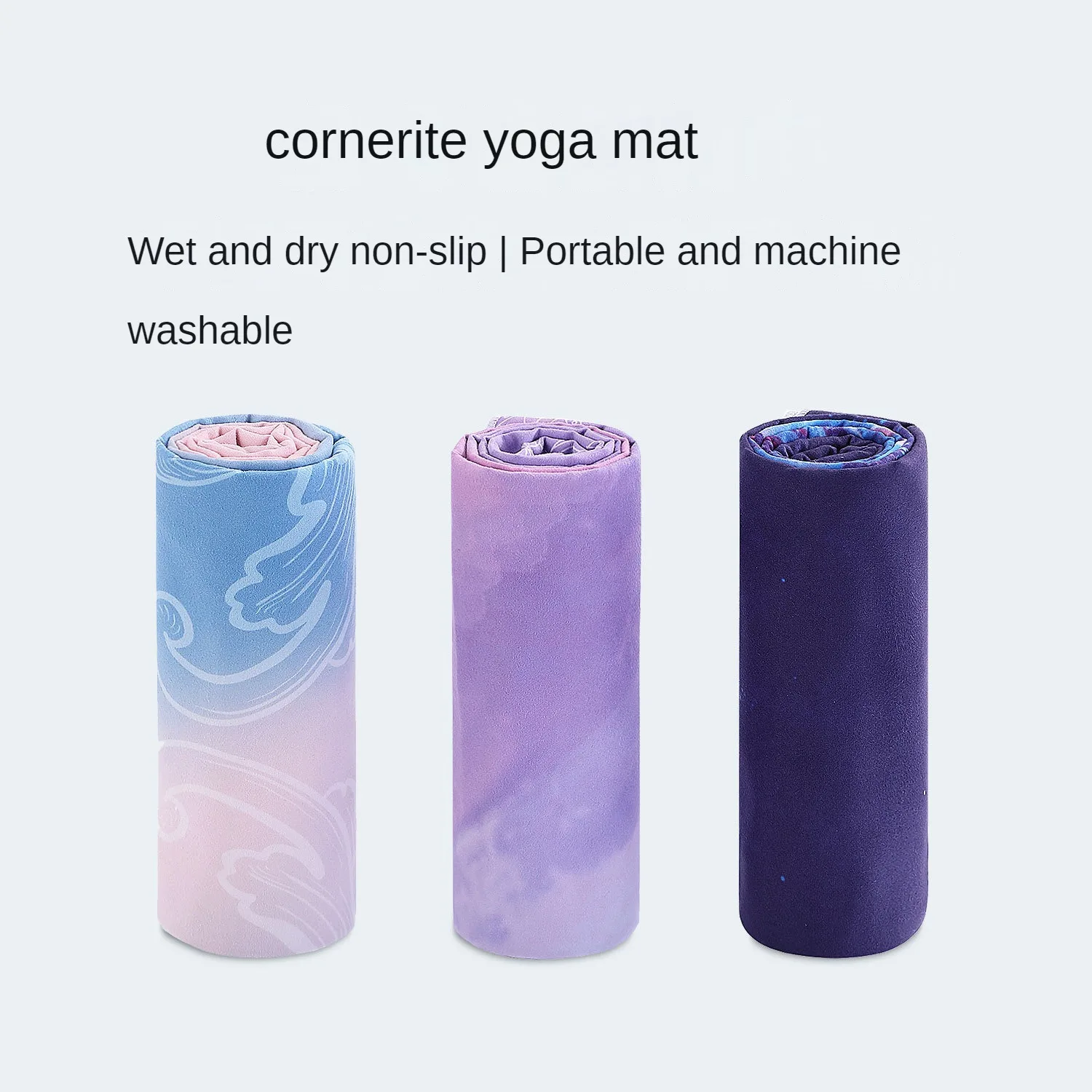 185*65cm Yoga Towel with Anchor Fit Corners Non Slip Yoga Towel 100% Microfiber Super Soft Sweat Absorbent Yoga Blankets