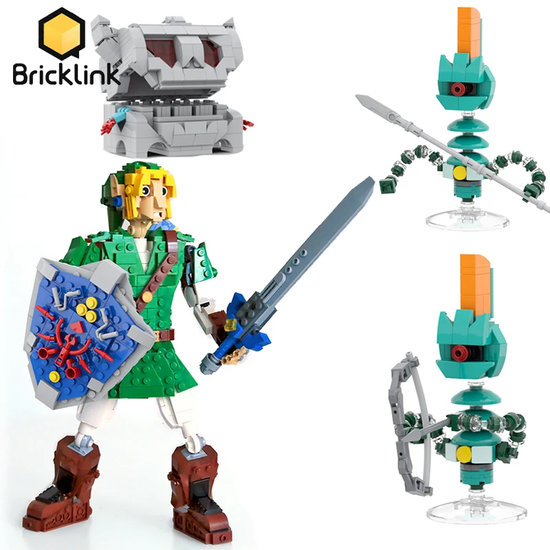 Bricklink Zeldaed Game Tears Of The Kingdom Mimic Chest Box Soldier Build And Hero Of Time Link Figures Building Blocks Toys