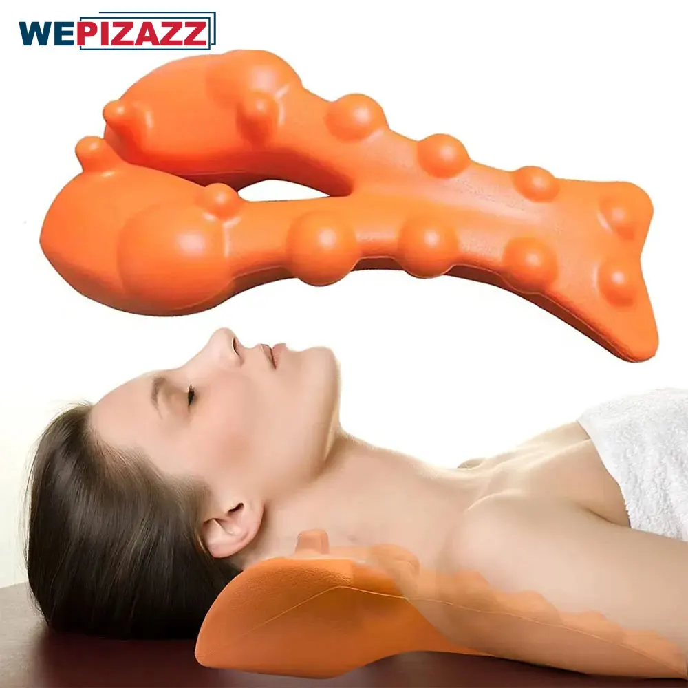 목 어깨 릴랙서, 상부 등 마사지 포인트, 경추 견인 장치, 척추 통증 완화용 목 스트레처, 1 개, 2 개, 3 개 