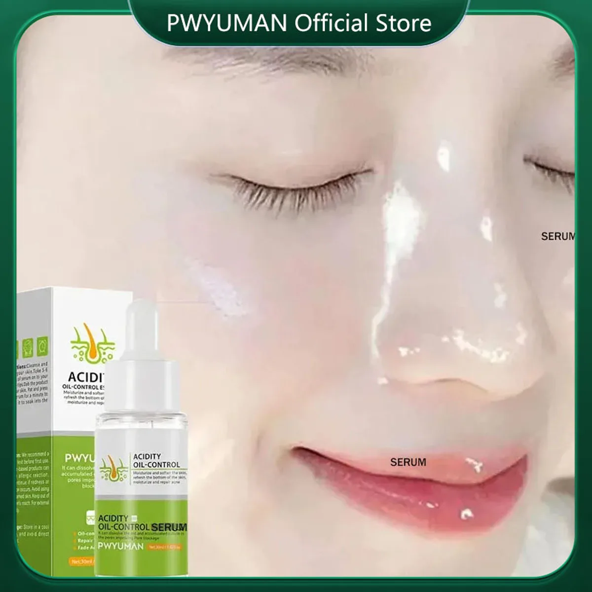 Lactic Acid Pore Shrinking Face Serum Acne Treatment Oil Control Moisturizing Relieving Dryness Firming Smooth Pore Skin Care