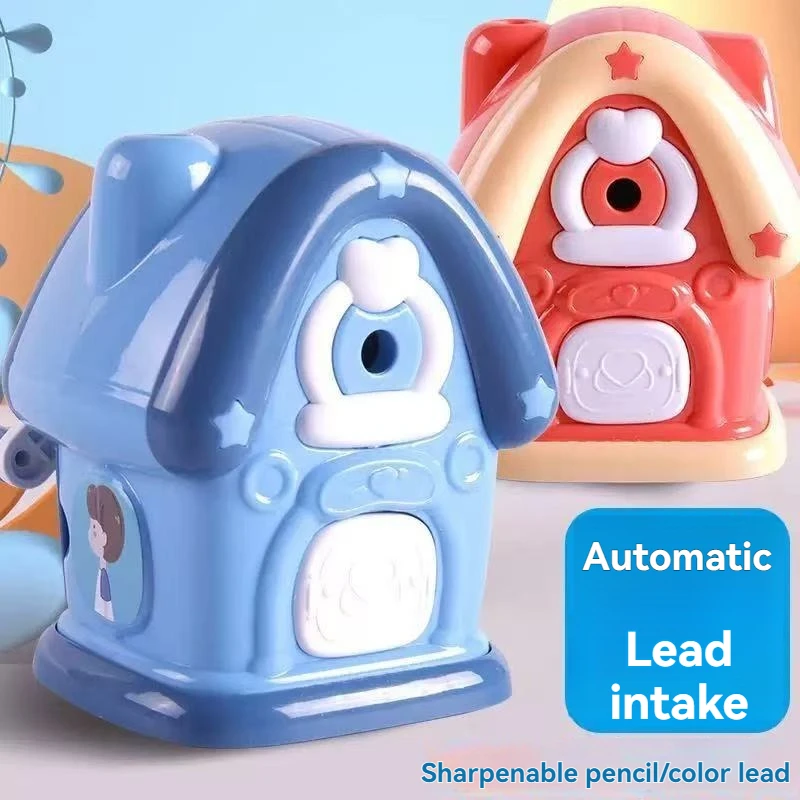 연필 깎이 자동 리드 공급 펜 터닝 머신 초등학생을위한 핸드 크랭크 연필 깎이 Learnin