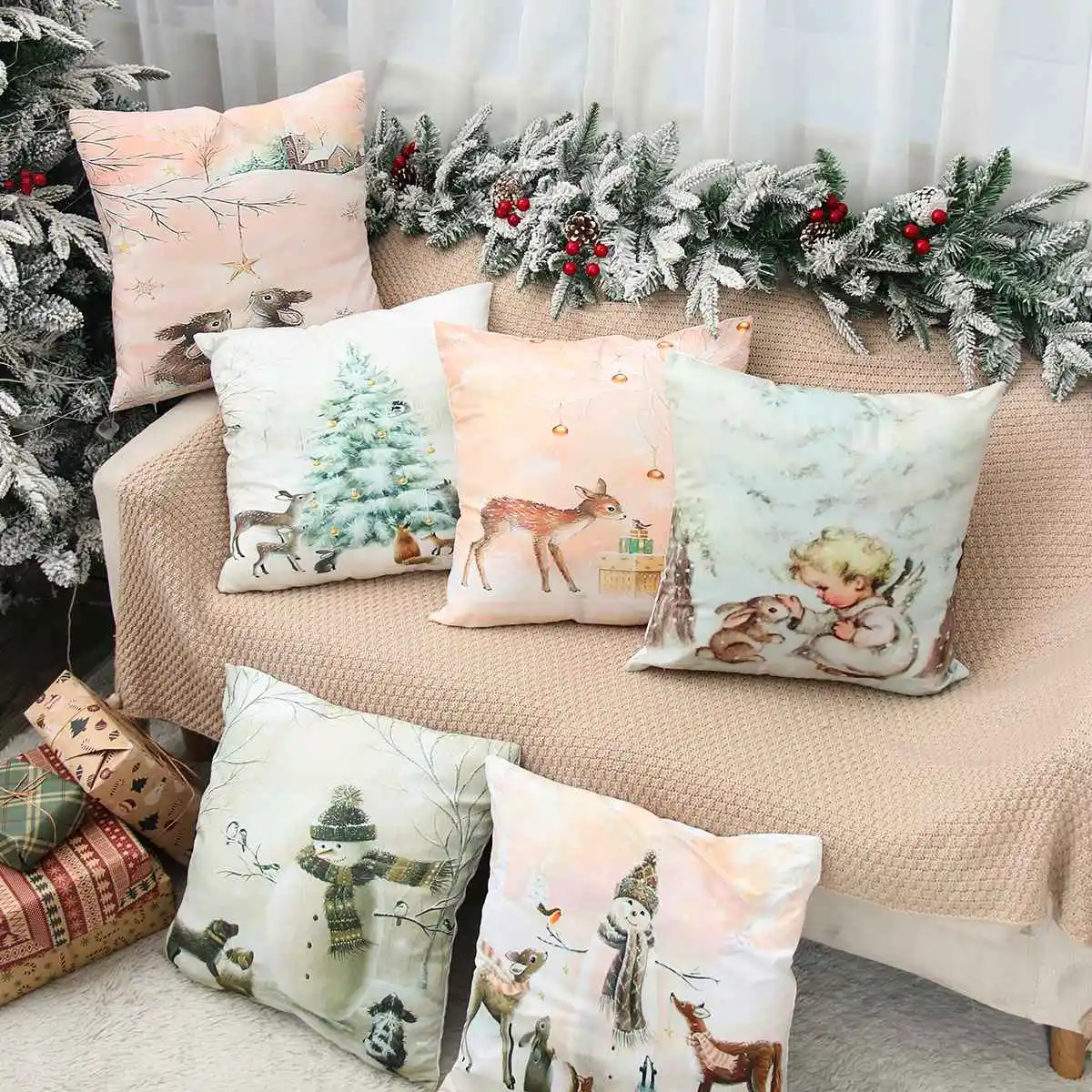 Christmas Cushion Cover Xmas Decorations For Home Merry Christmas Ornament Pillowcase Natal Navidad New Year Gifts christmas decorations