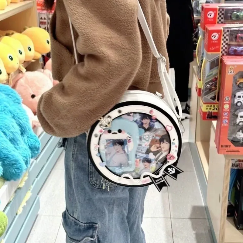 Y2k niedlichen nautischen Thema ita Tasche kawaii Mädchen transparente Umhängetasche DIY Display Rucksack Studenten Runde Umhängetasche – Detail 14