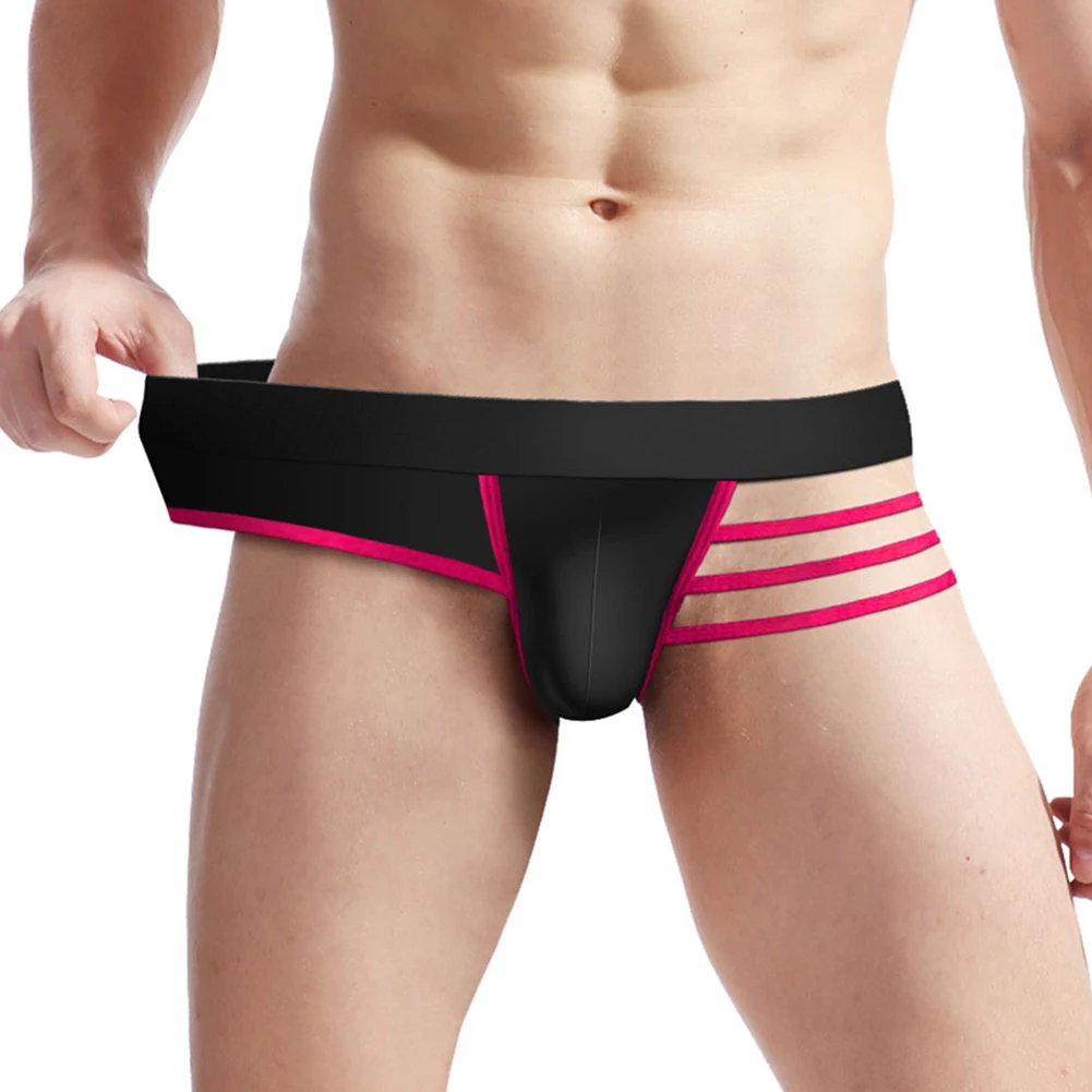 

Sexy Thong Men Jockstrap Underwear Low-Rise Comfort Underpants Cutout Lingerie Sensual Outfit Bikini Male Hollow Nightwear