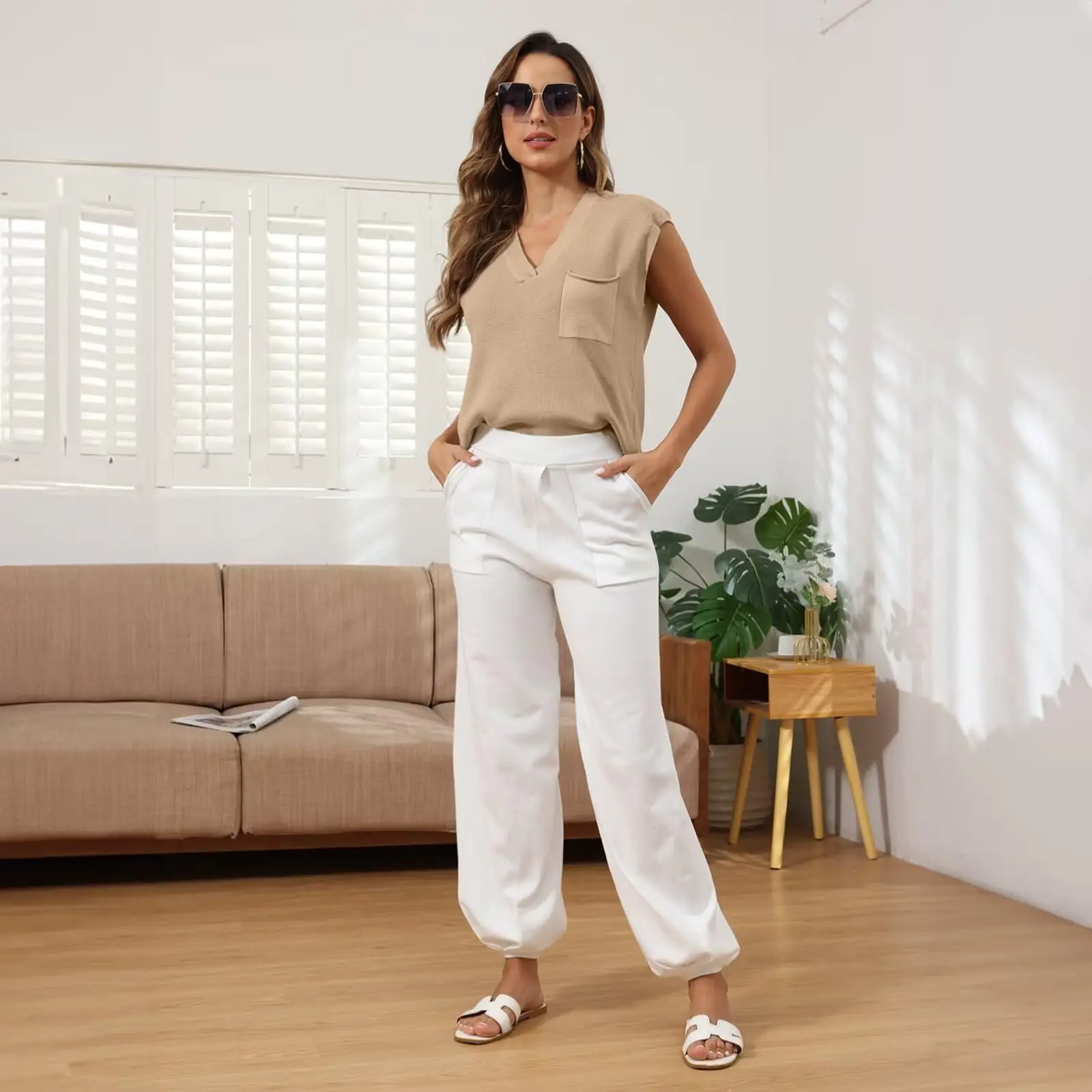 

Женский Повседневный Трикотажный костюм, свободный свитер и штаны