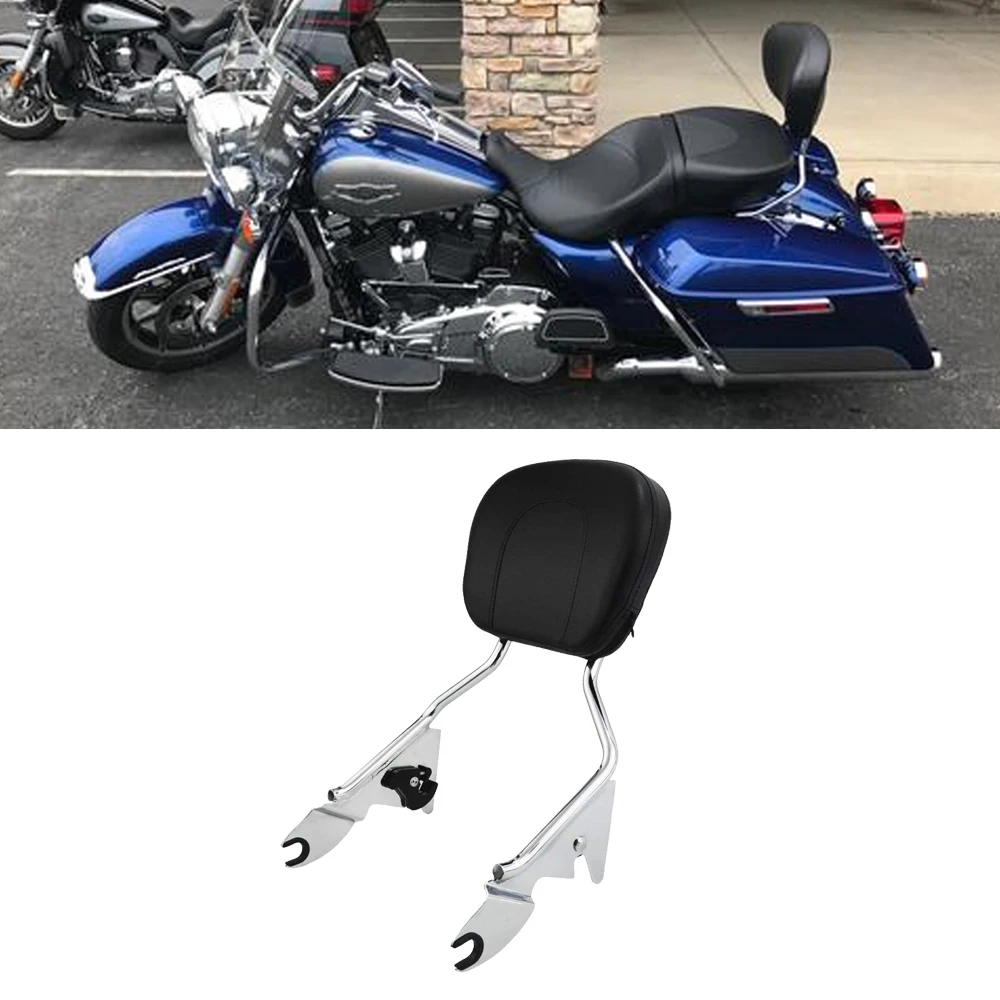 Chrome Passenger Backrest Sissy Bar Triple Plating With Pad Quick