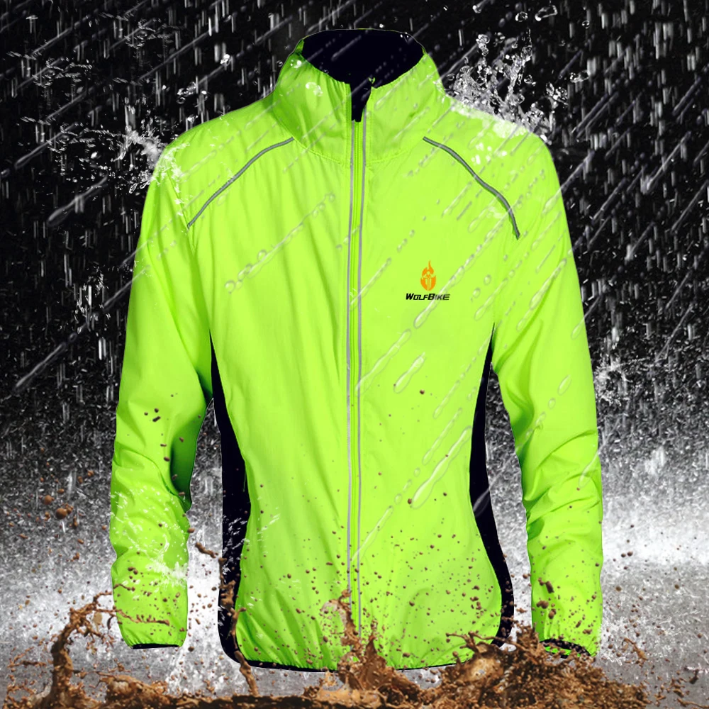 Cycling Jacket WOSAWE Men Windproof Water-repellent Reflective Cycling Jacket MTB Bicycle Long Sleeve Windbreaker Bike Coat Jersey