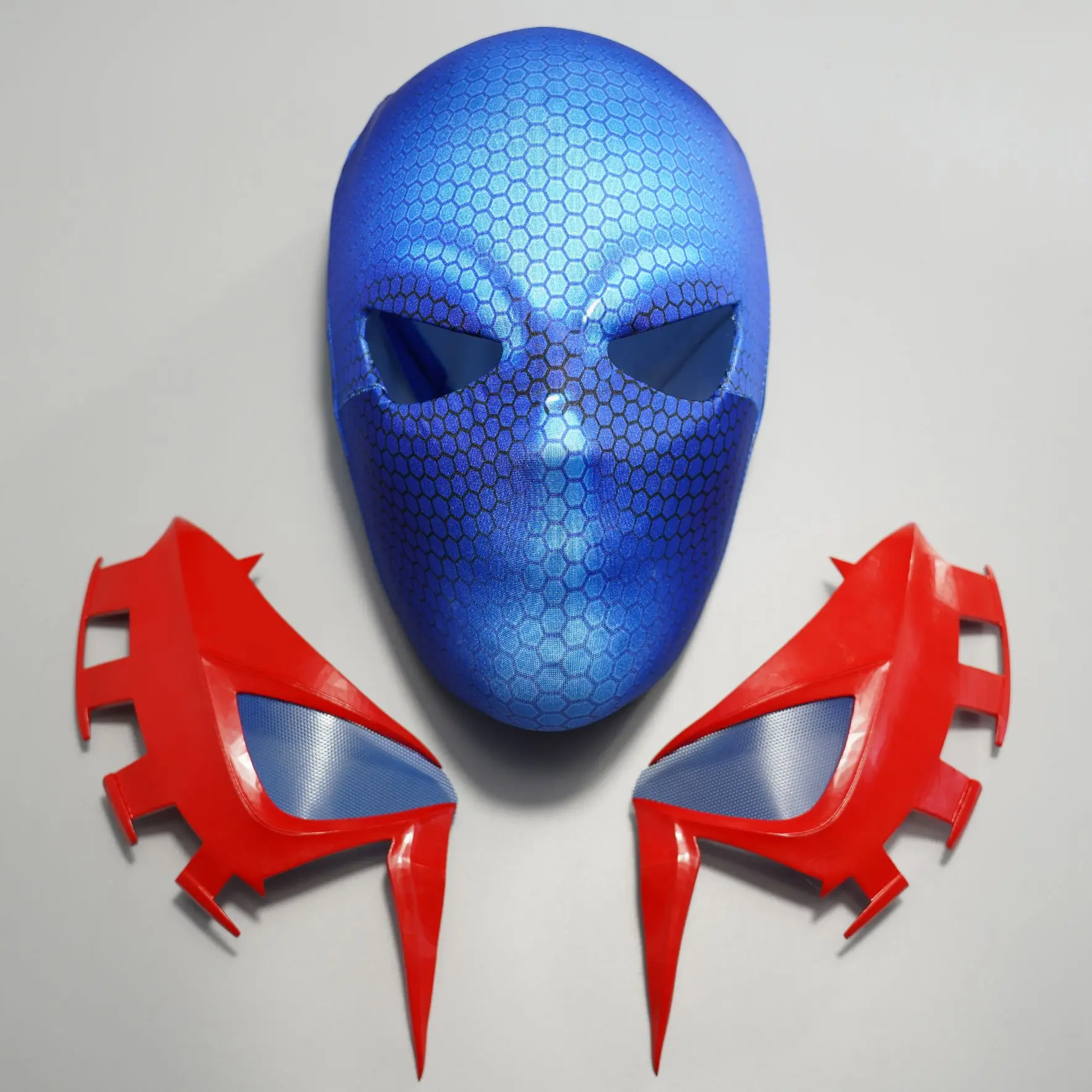 Marvel Spiderman 2099 maschera con maschera e lenti 1:1 maschere 3D fatte a  mano blu Spider-Man maschere Cosplay di Halloween per regalo di natale