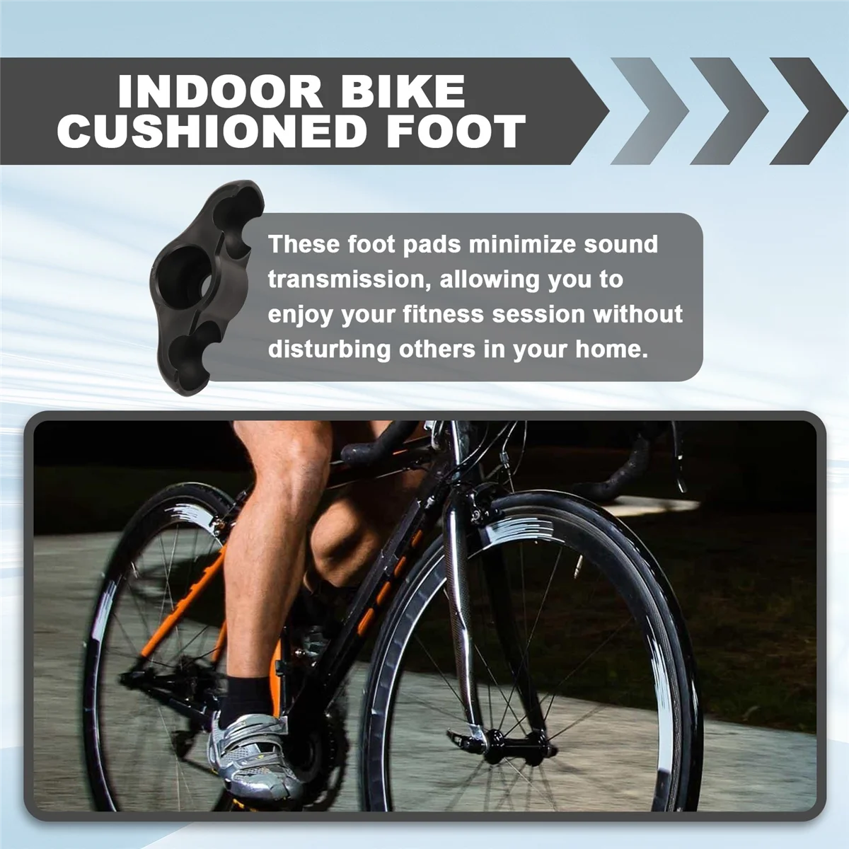 BAAU Indoor Bike Cushioned Foot Pad Noise Reduction and Anti-Friction Floor Tennis Foot Pads for 2PCS(Without the Ball)