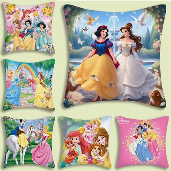 sweet Princess Pillow Covers Cartoon Sofa Decorative Home Double-sided Printing Short Plush Cute Cushion Cover