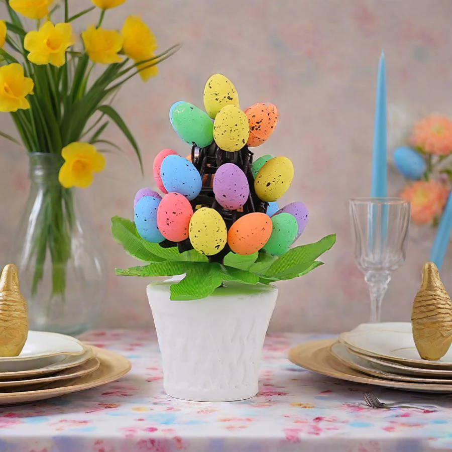 1 Piece of Colorful Artificial Easter Egg Potted Plant Ornament for Spring Festival Celebration, Birthday Party, and Desktop Decoration
