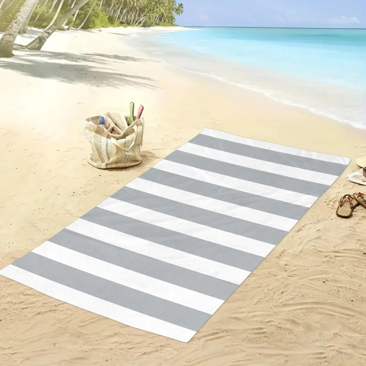 Colorful Striped Beach Towel Quick Drying Absorbent Bath Towel_voghion.com