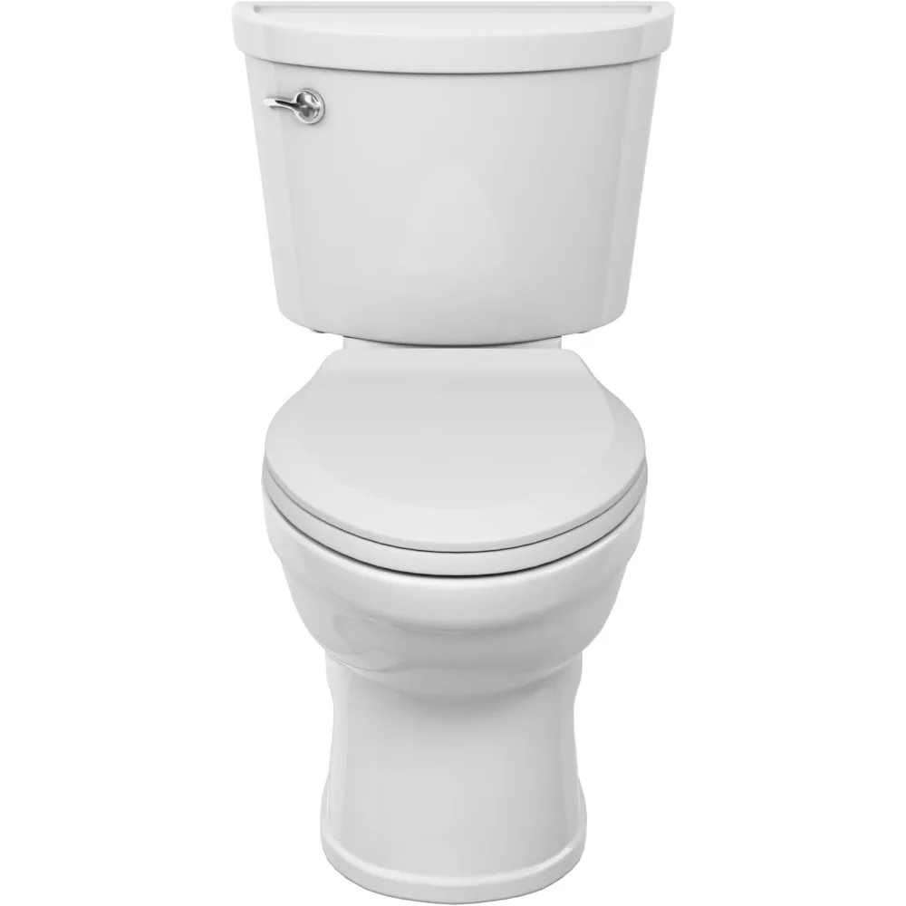 Two-Piece Toilet with Slow-Close Seat and Wax Ring, Elongated Front, Standard Height, White, squat potty 2