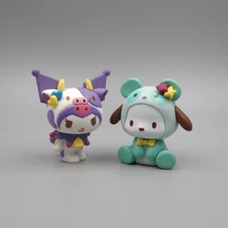 Kawai Anime Figure My Melody Kuromi Cosplay Zoo Series Sheep Doll KT Cat Pochacco DIY Birthday Cake Decor Gift Desktop Ornament