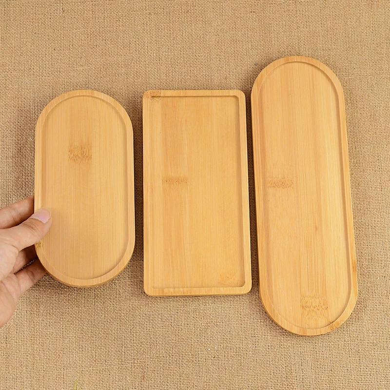 Wooden Serving Tray Dessert Pallet Coffee Cup Mat Flower Pot Tray Cup Pad Fruit Food Tray Garden Supply Kitchen Home Decoration 3