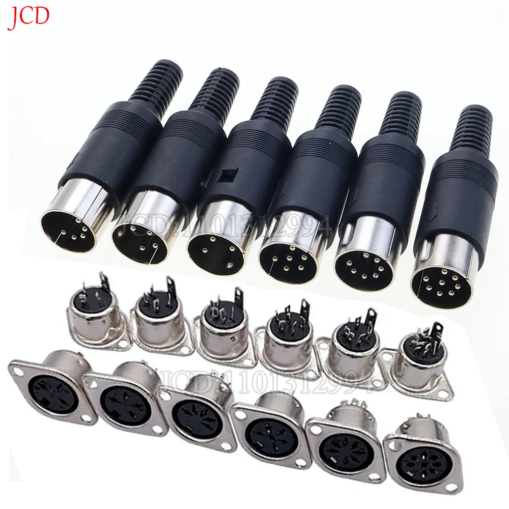 1 Set 3PIN 4PIN 5PIN 6PIN 7PIN 8PIN S-Terminal Panelmontage Buchse + Stecker DIN-Adapter MIDI-Kabelstecker