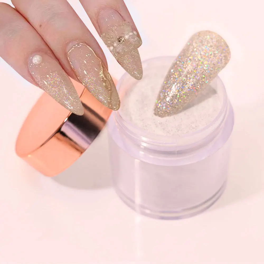 Professional Glitter Acrylic Powder 3D Sculpture Dipping Nail Acrylic Powder (10g/0.35oz Jar) for Nail Builder Extension Carving