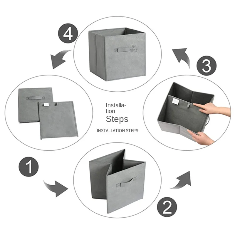 Non-Woven Fabric Storage Box Wholesale Portable Fabric Storage Box without Lid Household Clothes Toy Finishing Box 5