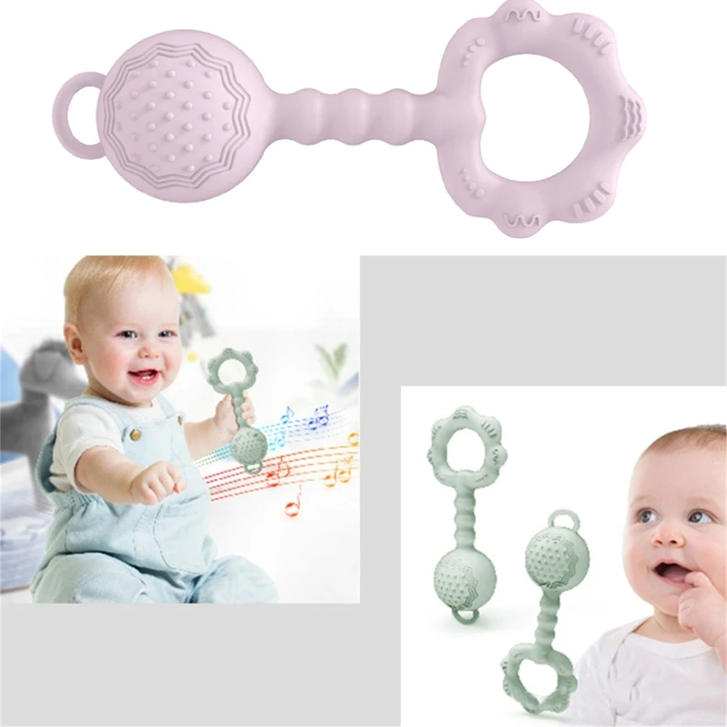 

Newborn Educational Food Grade Silicone Pacifier Baby Toddlers Rattle Toy 1560