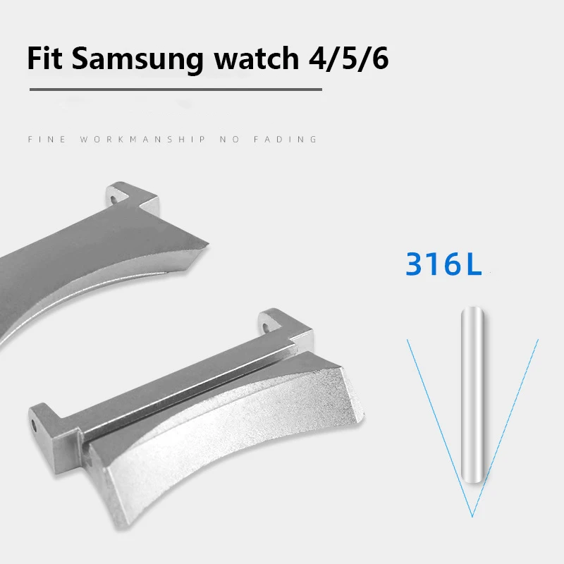 

Connector for Samsung Galaxy watch 6/6 classic 47mm 43mm 44mm 40mm accessories Stainless Steel Quick fit Adapter 4/5/pro 45 band