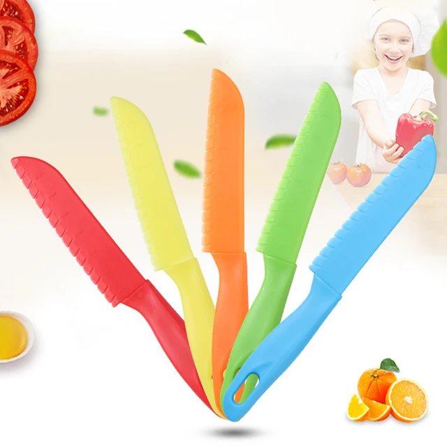 1/2/5 pièces couteau enfants épluchage bricolage enfants couteau en plastique fruits dents de scie coupe cuisine sûre enfant en bas âge Chef pain laitue cuisine enfants 2