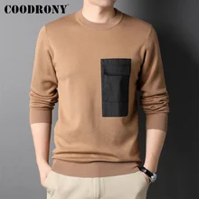 

COODRONY Brand Fashion Men Casual High Quality Soft Wool Sweaters Spring Autumn Male New Arrivals Knitwear Cotton Pullover W1024