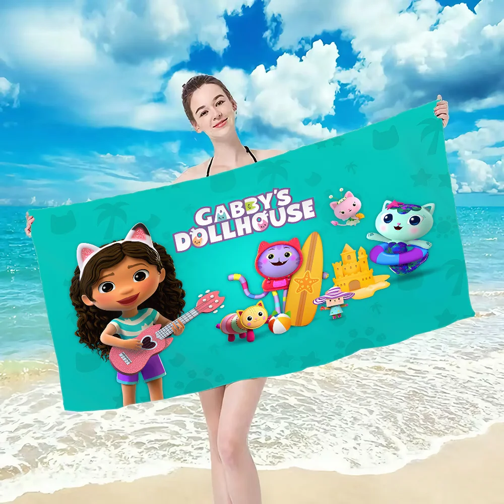 Gabbys Dollhouse pattern beach towel, quick drying and absorbent, The fabric is made of cotton and does not fade