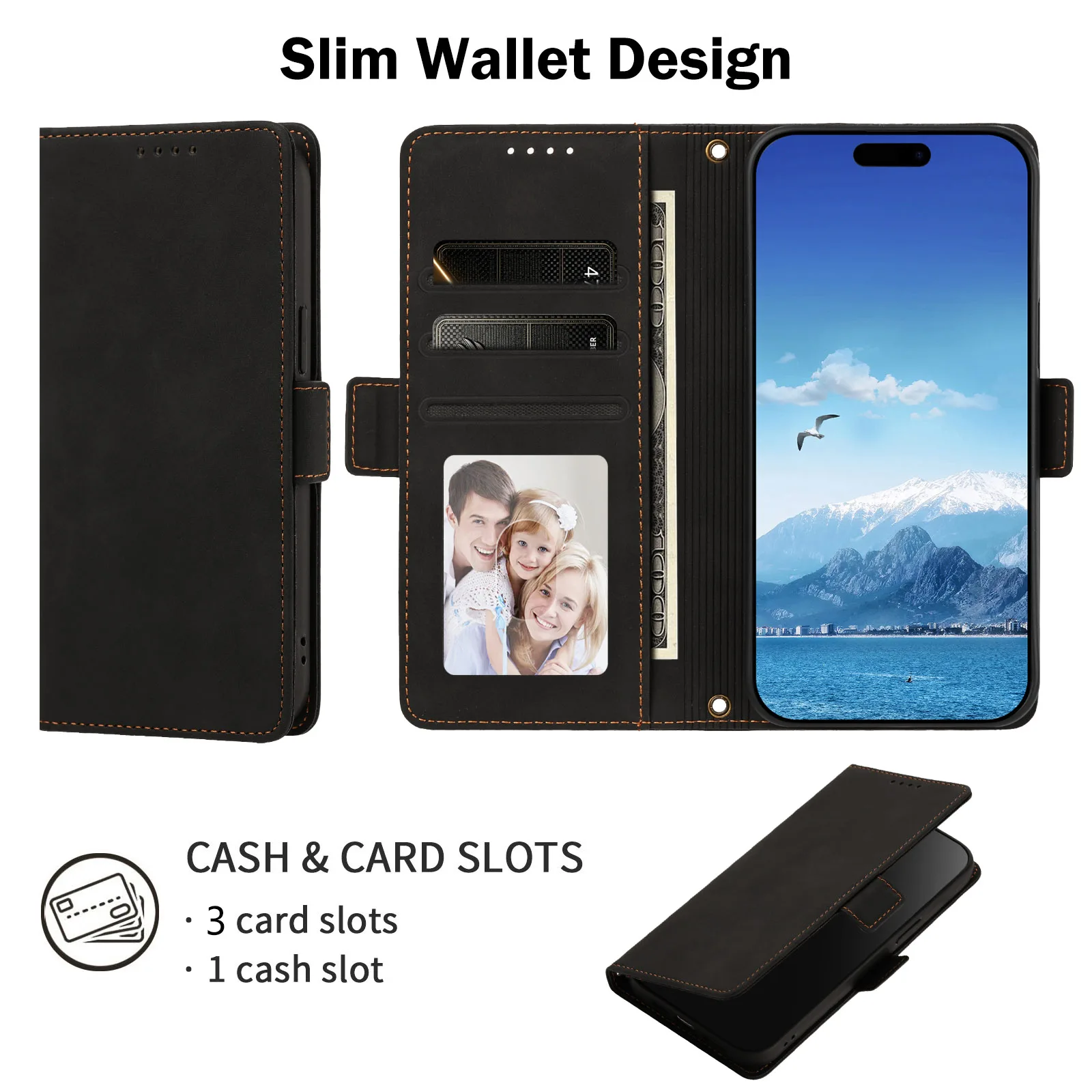 Luxury Leather Flip Wallet Phone Case - Premium Protective Cover