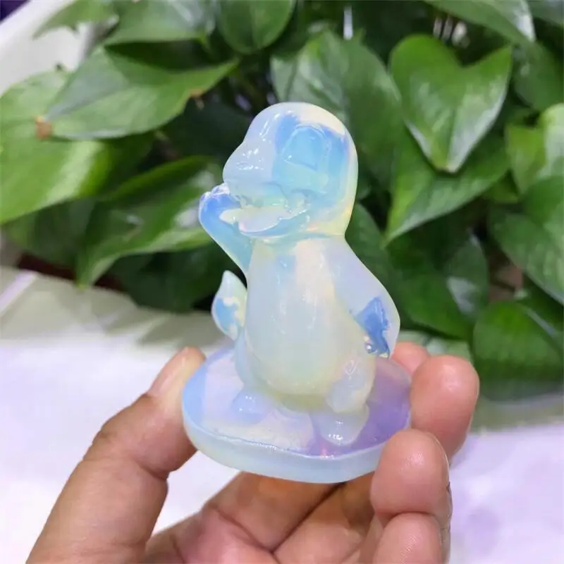 

High Quality White Opalite Carved Crystal Cartoon Statue Healing Crystal Feng Shui Aesthetic Room Decor Reiki Gift