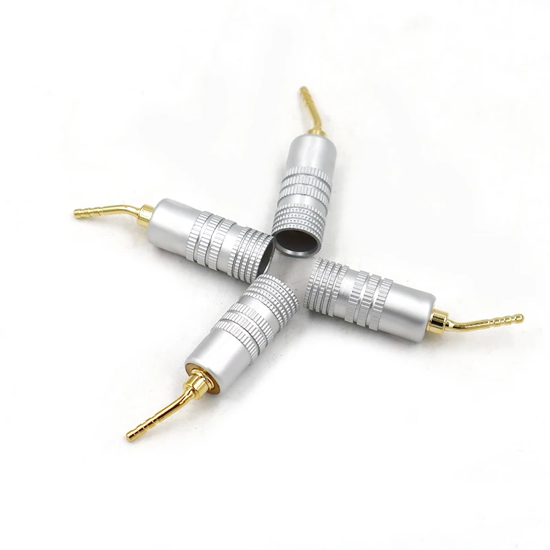 4PCS Banana Plug Multifunctional Gold Plated Speaker Cable Pin Angel Wire Screws Lock Connector For Musical HiFi Audio