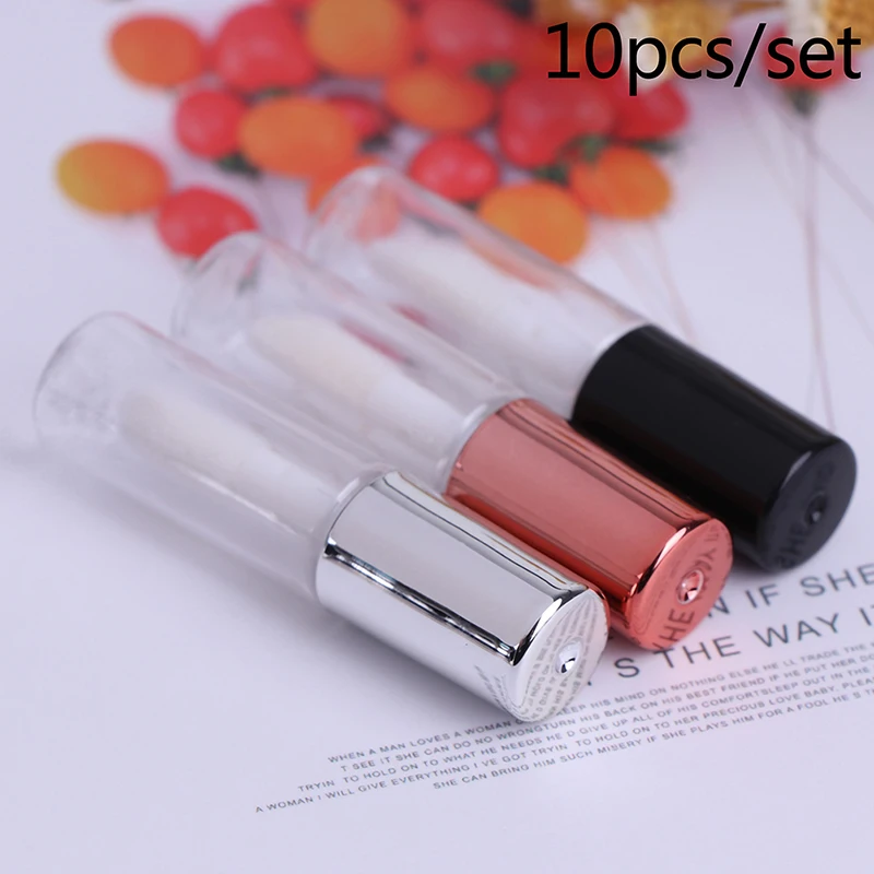 10PCS/Lot Empty Transparent PE Lip Gloss Tubes Plastic Lip Balm Tube Lipstick Mini Sample Cosmetic Container cosmetic sample container