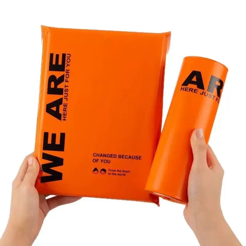 Orange Envelope Courier Shipping Packaging Bags Poly Mailer Bag Storage Bag Self Adhesive Seal Plastic Packaging Pouch 50Pcs