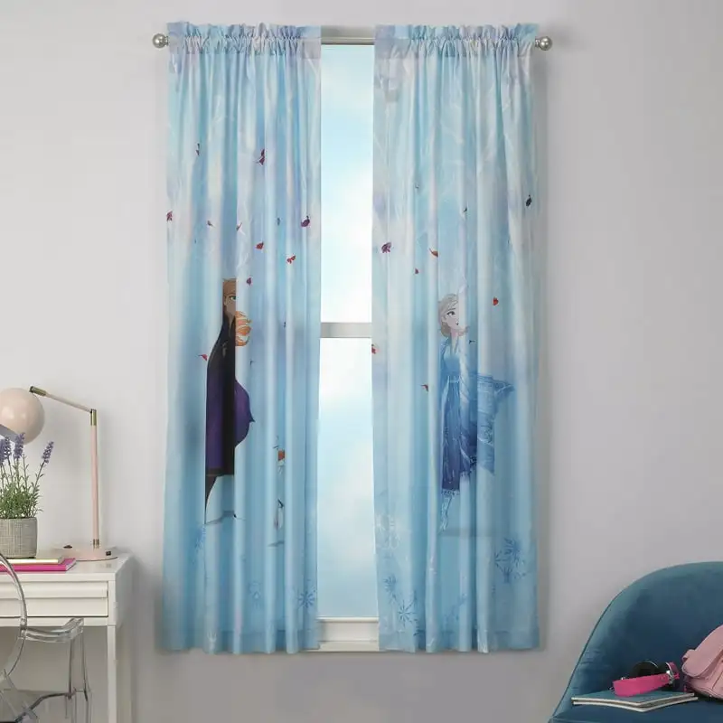 

Bedroom Window Curtains, 2 Panel Set, 63inch Length, Blue Door curtain Japanese door curtain Door curtains for doorways Fringe c