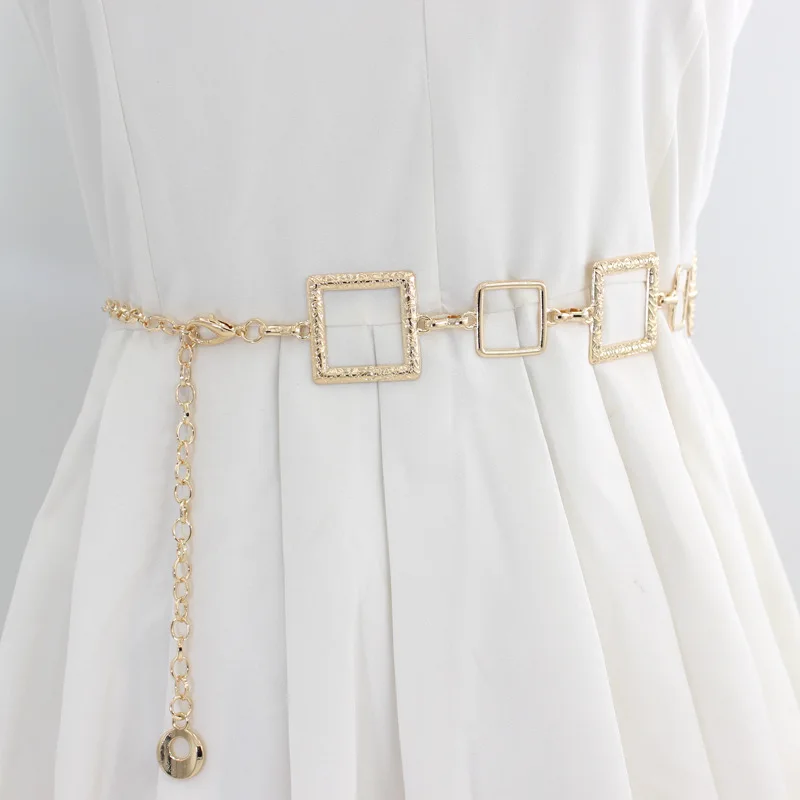 

Creative Metal Chain Belts for Woman Fashionable Gold Color Metal Chain Belts Woman's Dress/Coat Versatile Belts