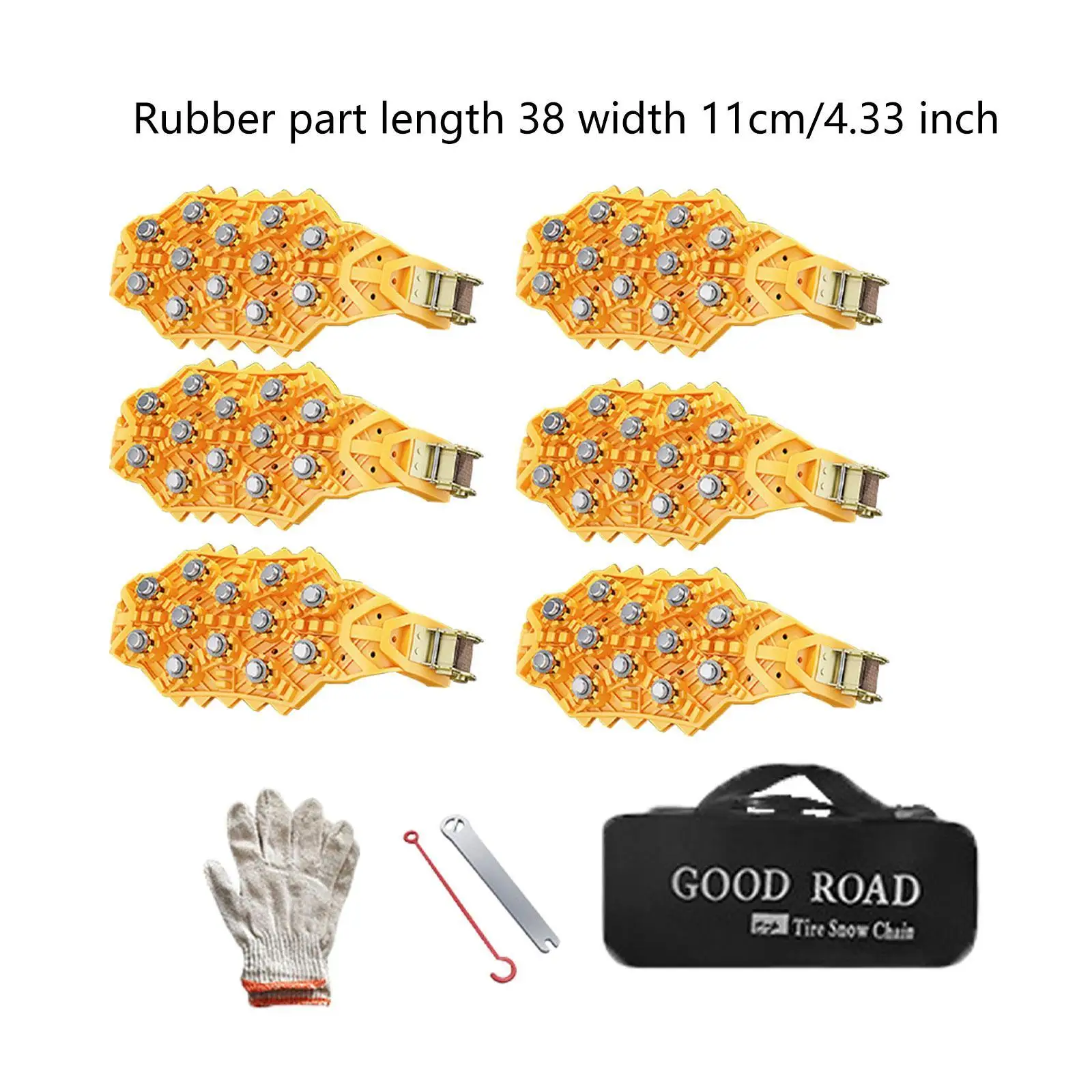 6 Pieces Snow Chains Survival Cycling Accessories for Car Tires Tire Chains