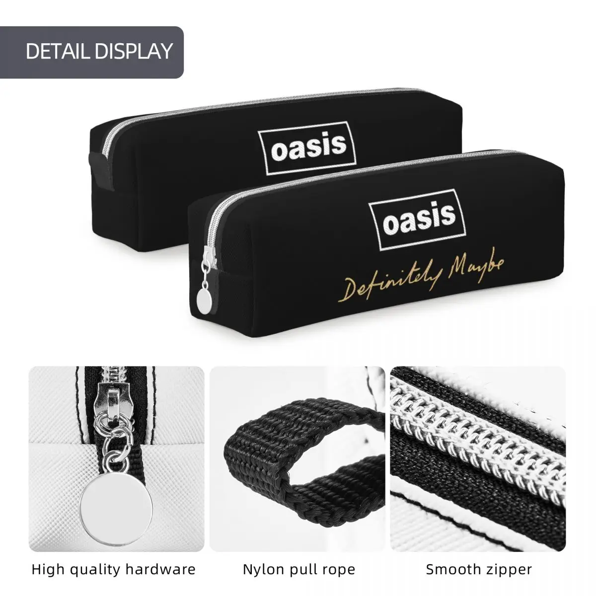 British Music Definitely Maybe Pencil Cases Lovely O-Oasis Pen Box Bag Student Big Capacity Students School Pencil Pouch