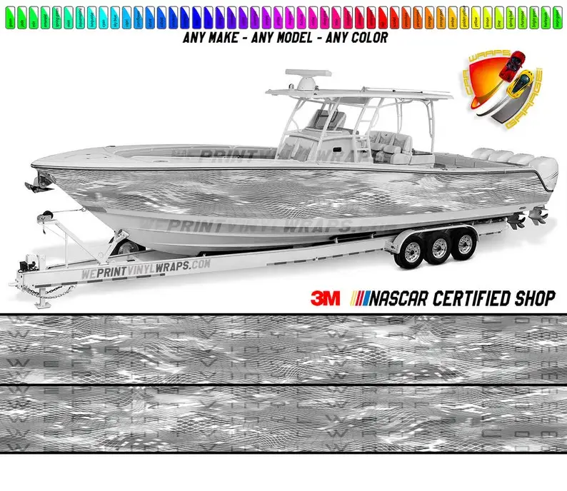 

Gray and White Camo Graphic Vinyl Boat Wrap Decal Fishing Pontoon Sportsman Console Bowriders Deck Boat Watercraft All boats Dec