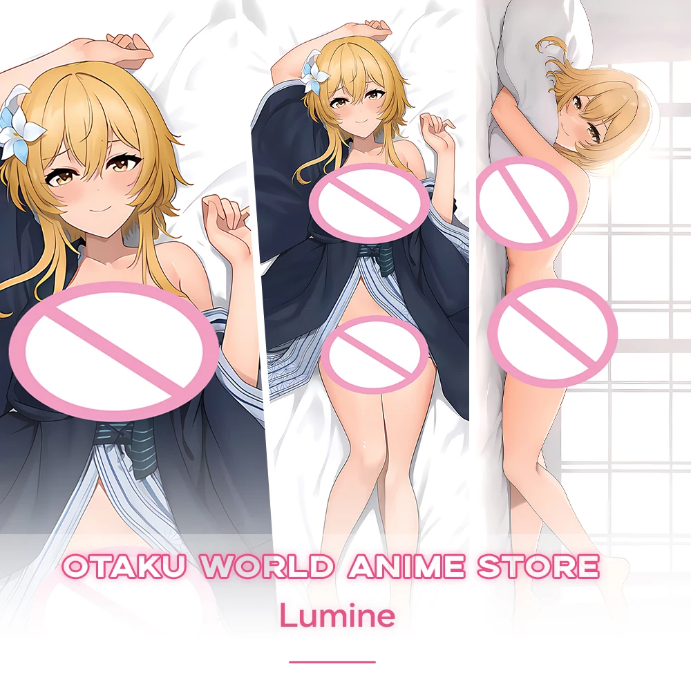 

Lumine Dakimakura Anime Otaku Genshin Impact Game Hugging Body Pillow Case Cosplay Throw Pillows Cover Peachskin Bedding Decor