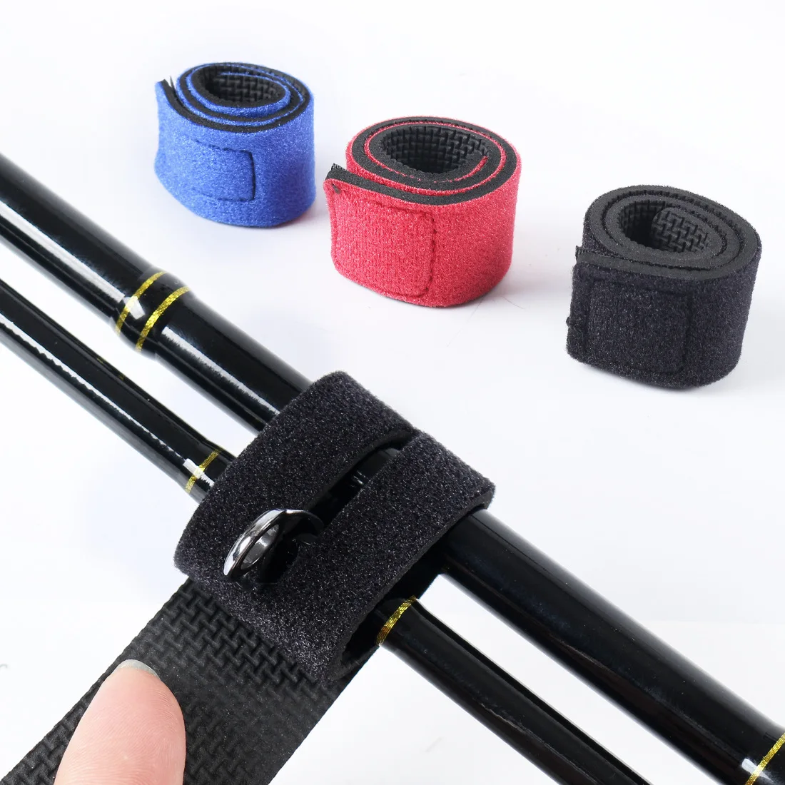 Fishing Rod Tie Tackle Strap Belt Wrapping Band Pole Holder Storage Durable 