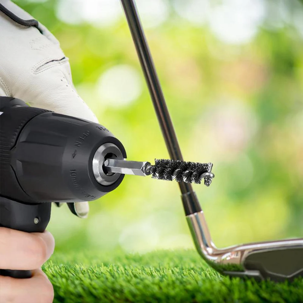 Stainless Steel Bristles Wire Brush Electric Drill Wire Brush Cleans Out Hosels Must-Have Golf Tool for Deeply Clean Debris Dust