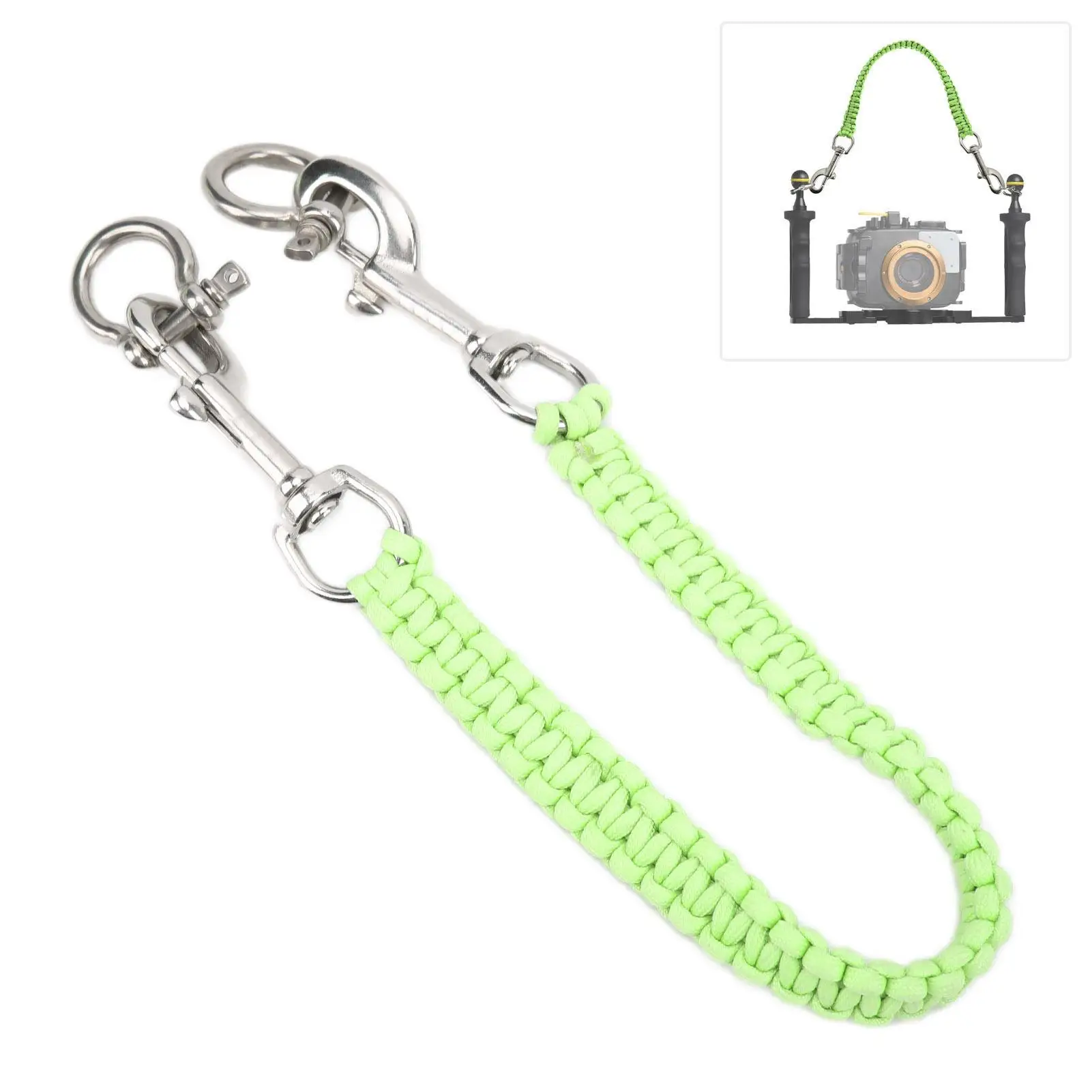 수중 다이빙 카메라 핸들 로프 코일 랜야드, 손전등용, 야광 나선형, AliExpress