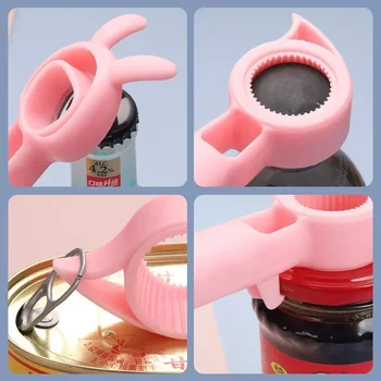 4 in 1 apribottiglie per birra multiuso barattolo per bevande può apribottiglie cavatappi in plastica gadget da bar da pranzo utensile da cucina 1