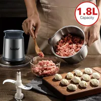 2 Speeds Electric Chopper Meat Grinder Stainless Steel Mincer Food Processor Kitchen Slicer Egg Beater Garlic Vegetable Sonifer 2