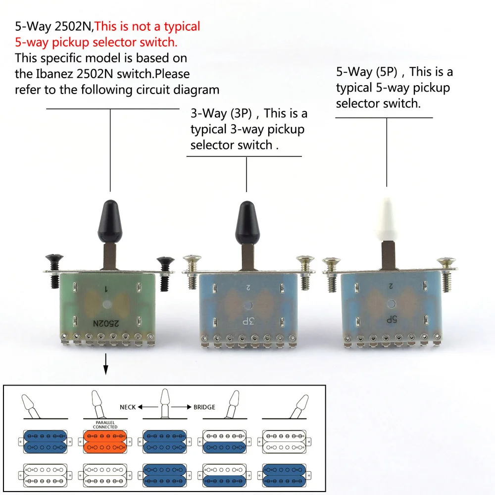 Фото Alpha 5-Way / 3-Way / 2502N электрическая гитара звукосниматель переключатель KR (происхождение) №2