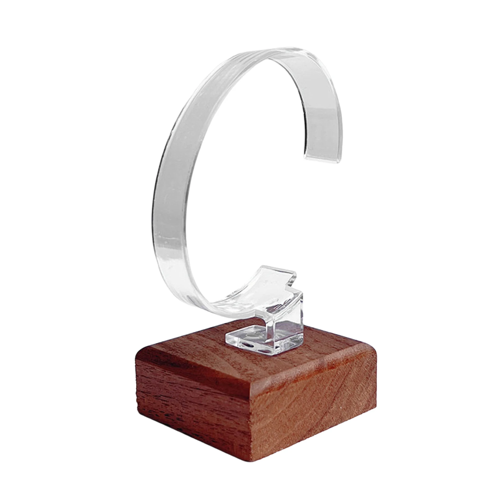 C Shape Watch Display Stand Tool Wooden Base for Retail Store Showcase